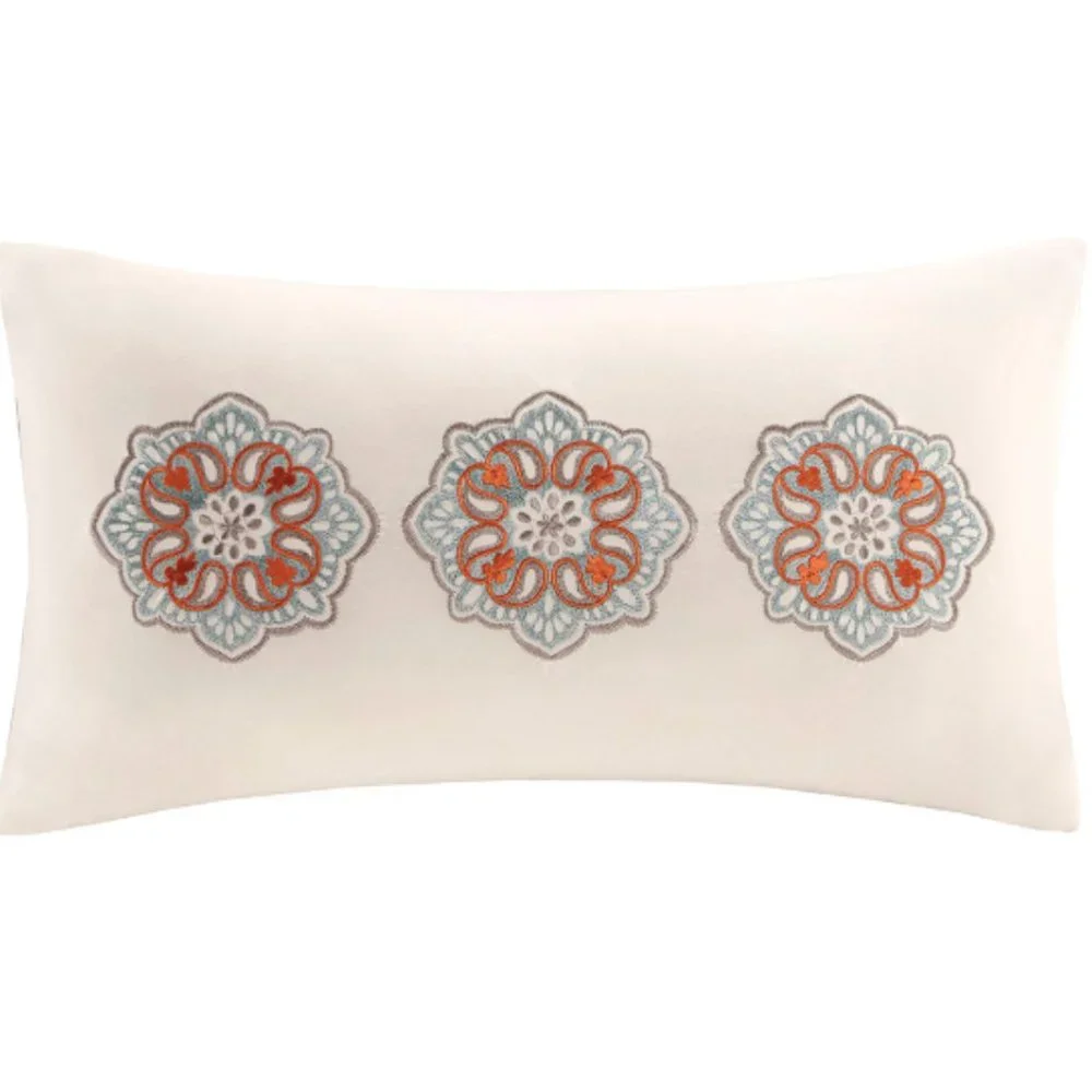 Mi Zone Duvet 3 pc Set Multi Color Floral & Medallions Print Twin Blue Red Green